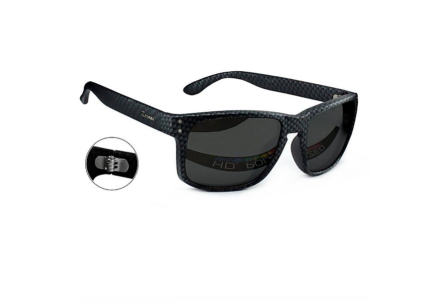 Rennec Sonnenbrille (1x Markenbrille in Carbon Optik mit Brillenbeutel) Pol günstig online kaufen
