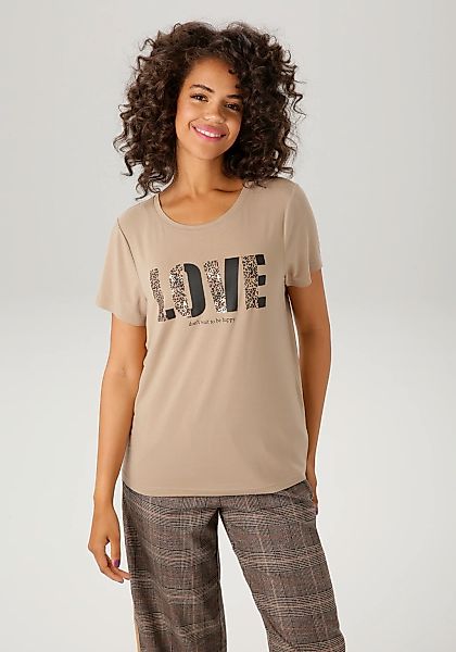 Aniston CASUAL T-Shirt mit Folienprint verzierter "LOVE"-Schriftzug günstig online kaufen