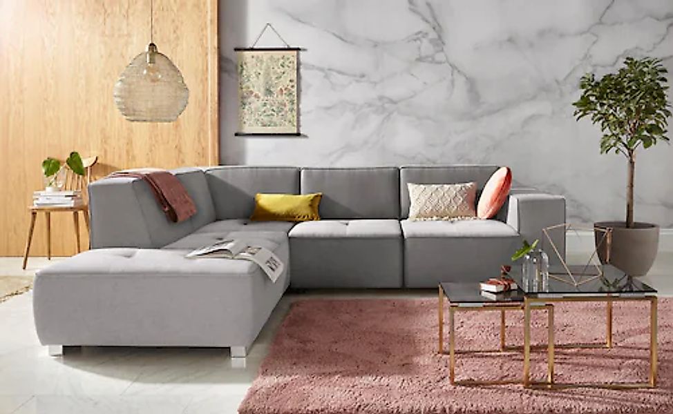 Home affaire Ecksofa »Sapporo L-Form« wahlweise Bettfunktion oder Sitztiefe günstig online kaufen