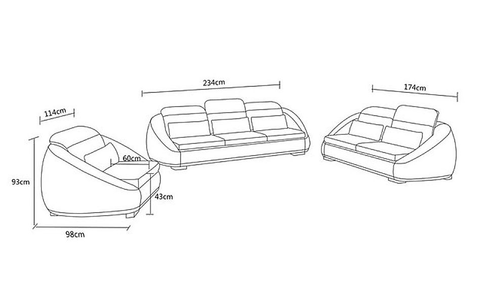 Xlmoebel Sofa Neues Set mit modernem Luxus-Design: 3-Sitzer-Sofa, 2-Sitzer- günstig online kaufen