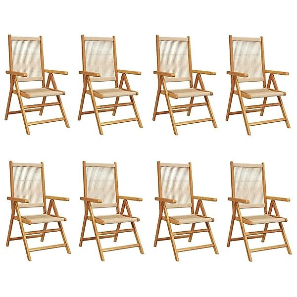 vidaXL Gartenstuhl Verstellbar 8 Stk Beige Massivholz Akazie 3214537 günstig online kaufen