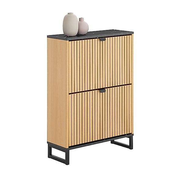SoBuy Schuhschrank Schmal mit 2 Klappen Schuhregal Schuhkommode 60x88x24cm günstig online kaufen