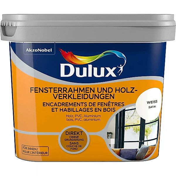 Dulux Fresh Up Lack für Fensterrahmen und Holzverkleidungen Satin Weiß 750 günstig online kaufen
