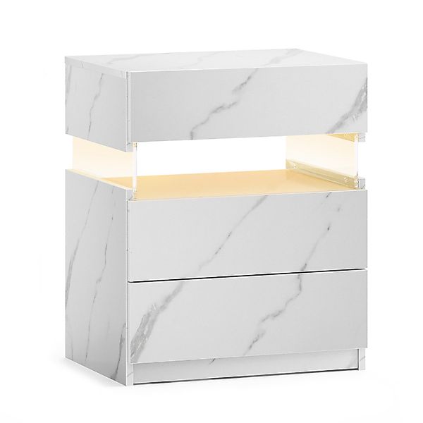 OKWISH Nachttisch Nachtschrank,Nachtkonsole,Nightstand mit 3 Schubladen günstig online kaufen