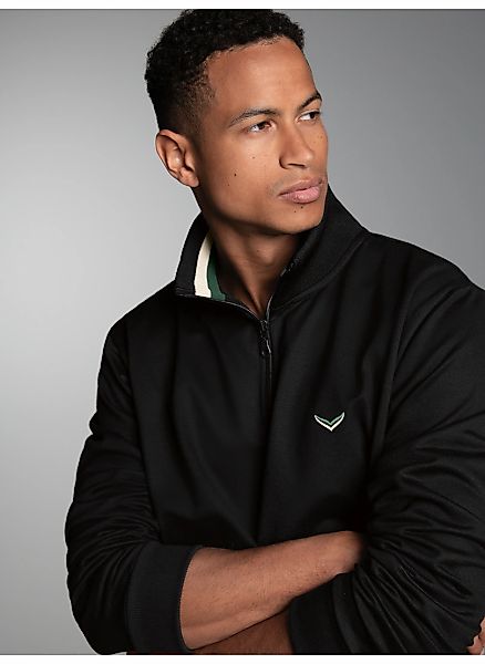 Trigema Sweatshirt "TRIGEMA Troyer mit kontrastfarbigen Elementen" günstig online kaufen