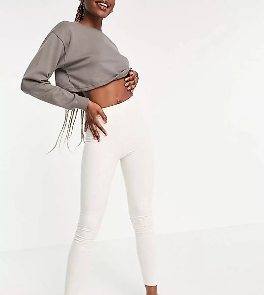 ASOS DESIGN Tall – Mix & Match – Pyjama-Leggings aus Jersey in Creme-Weiß günstig online kaufen