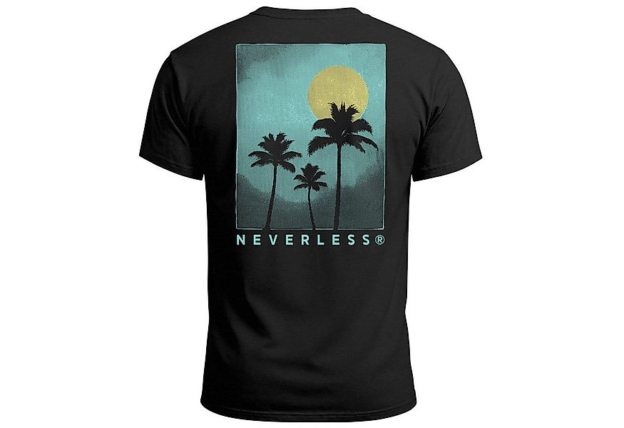 Neverless Print-Shirt Herren T-Shirt Backprint Palmen Sommer - Kurzarm Baum günstig online kaufen