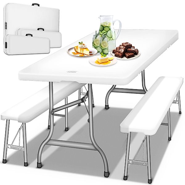 tillvex Bierzeltgarnitur klappbar 3-teilig Set Kunststoff günstig online kaufen