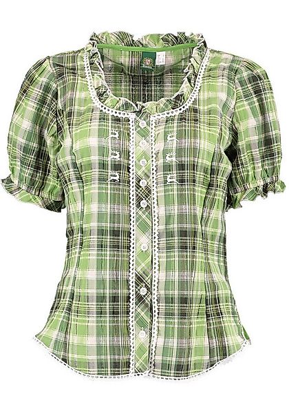 OS Trachten Trachtenbluse Klosy Kurzarmbluse mit Rundhalsausschnitt mit wei günstig online kaufen