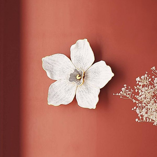KARE Wandobjekt Orchid, Polyresin, 24 x 25 cm, weiß günstig online kaufen