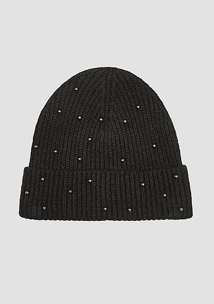 s.Oliver Strickmütze Mütze Gestrickte Beanie mit Schmuckperlen günstig online kaufen
