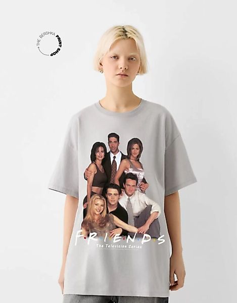 Bershka Oversize-T-Shirt Mit Kurzen Ärmeln Und Friends-Print Damen 10-12 Gr günstig online kaufen
