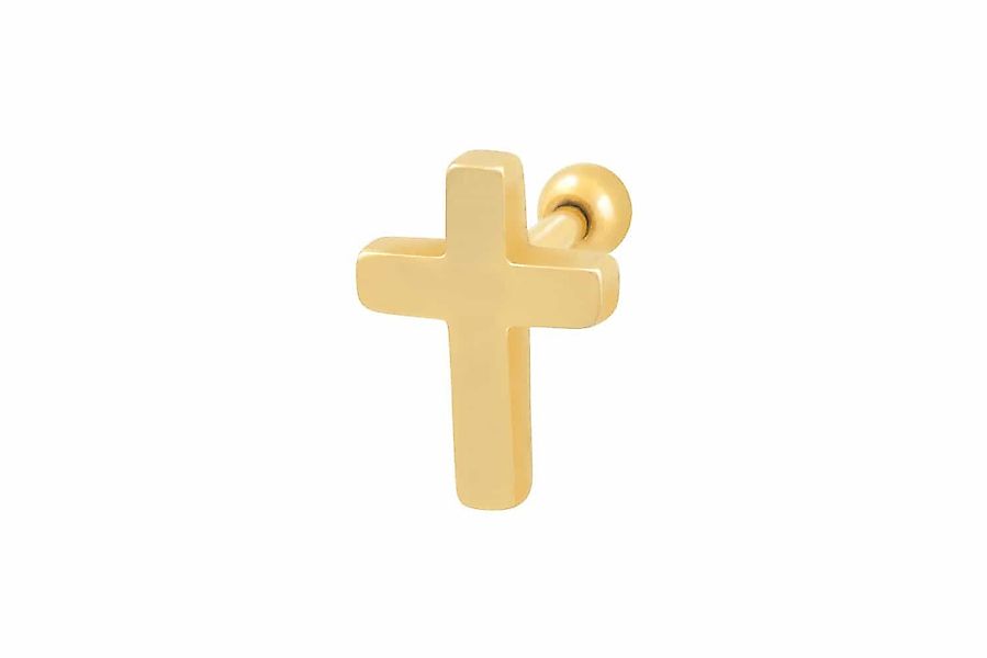 PIERCINGLINE Single-Ohrstecker Chirurgenstahl Ohrpiercing KREUZ (Mini-Barbe günstig online kaufen