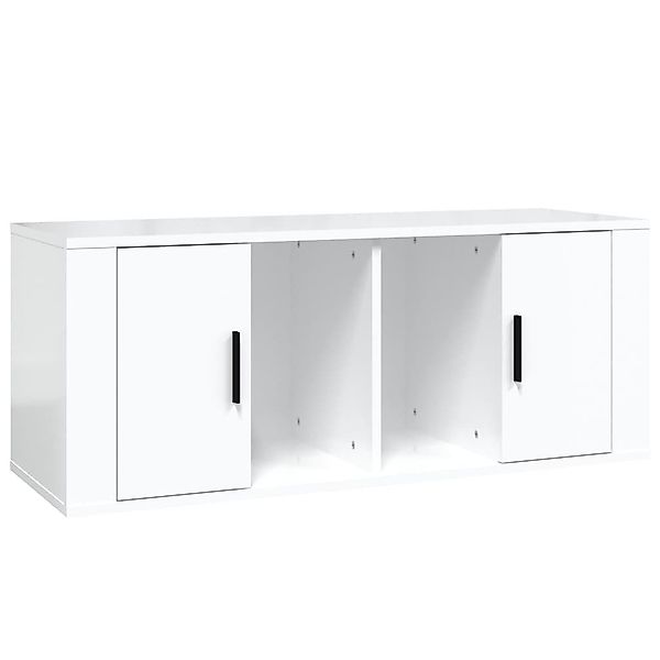 vidaXL TV-Schrank TV-Schrank Hochglanz-Weiß 100x35x40 cm günstig online kaufen
