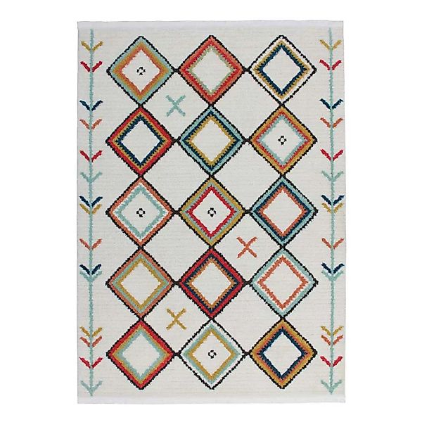 Ethno Muster Teppich in Bunt 2 cm hoch günstig online kaufen