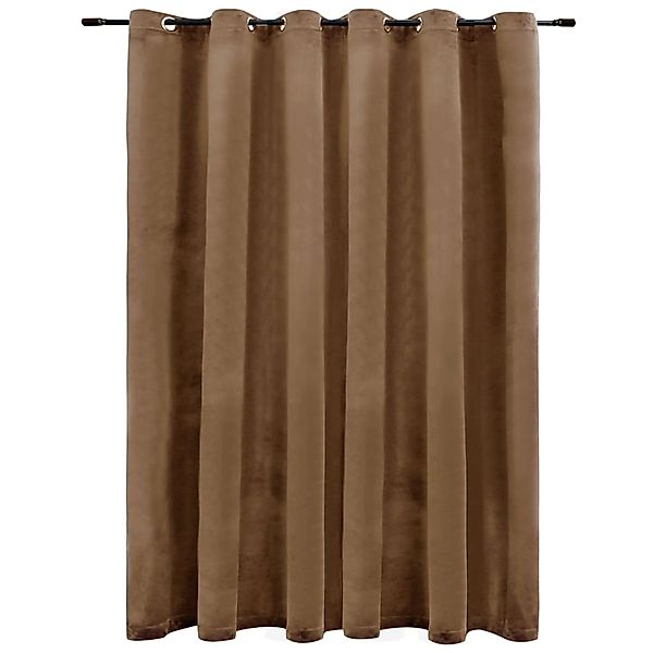 Verdunkelungsvorhang Mit Metallösen Samt Beige 290 X 245 Cm günstig online kaufen