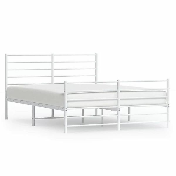 vidaXL Bettgestell mit Kopf- und Fußteil Metall Weiß 120x190 cm Modell 1174 günstig online kaufen