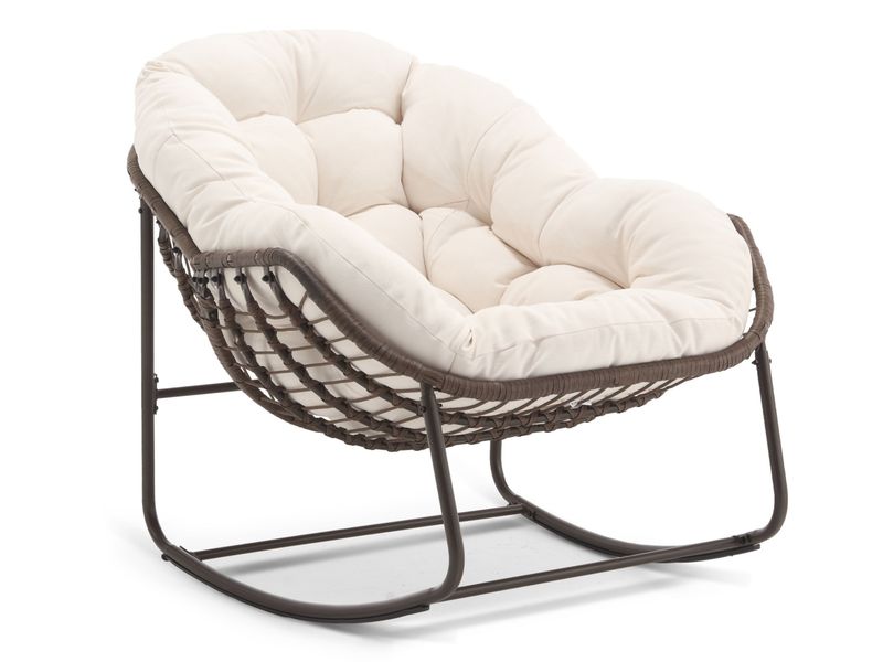 SeedWave Schaukelstuhl Übergroß mit PE-Rattan-Geflecht, 15 günstig online kaufen