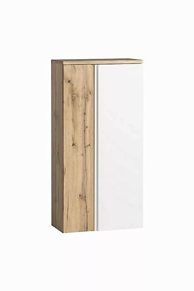 freiraum Midischrank Paris in weiß, Wotaneiche, MDF - 65x130x35cm (BxHxT) günstig online kaufen