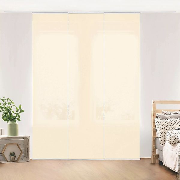 Bilderdepot24 Schiebegardine modern Flächenvorhang blickdicht Crème, günstig online kaufen