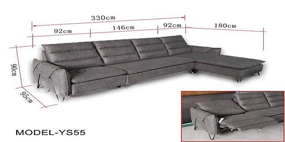 Xlmoebel Ecksofa Sofa-Set mit Eckteil in L-Form aus verschiedenen Materiali günstig online kaufen