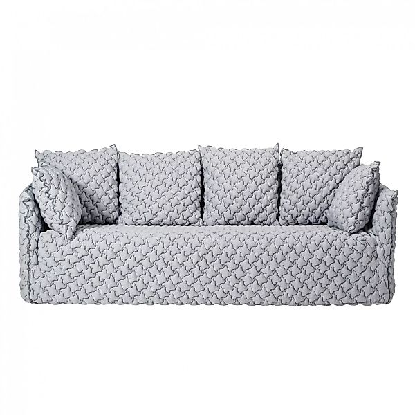 Gervasoni - Ghost 12 Sofa - grau/Stoff 3D grigio/BxHxT 220x80x85cm/4x Kisse günstig online kaufen