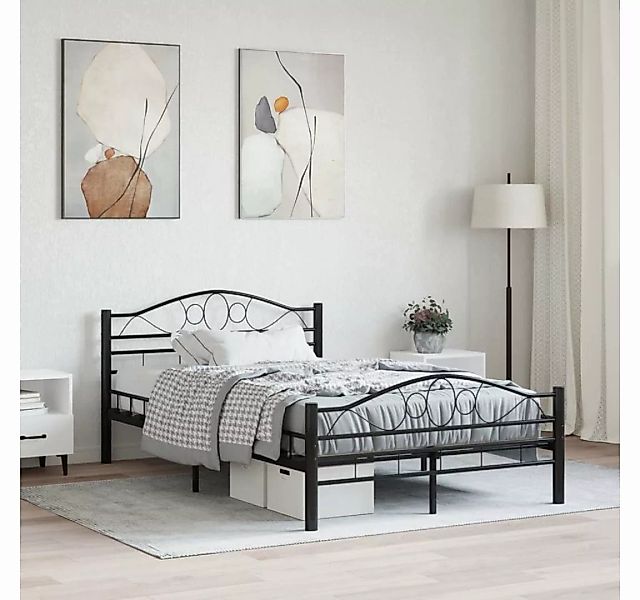 furnicato Bett Bettgestell Schwarz Stahl 140×200 cm günstig online kaufen