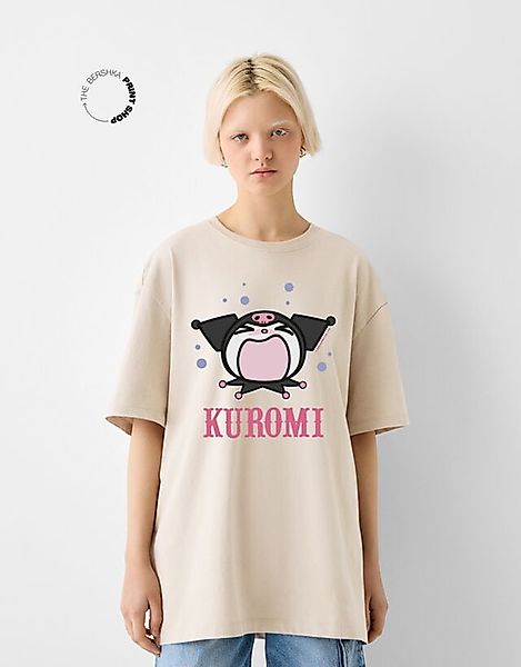 Bershka T-Shirt Kuromi Im Boxy-Fit Mit Kurzen Ärmeln Damen L Camel günstig online kaufen