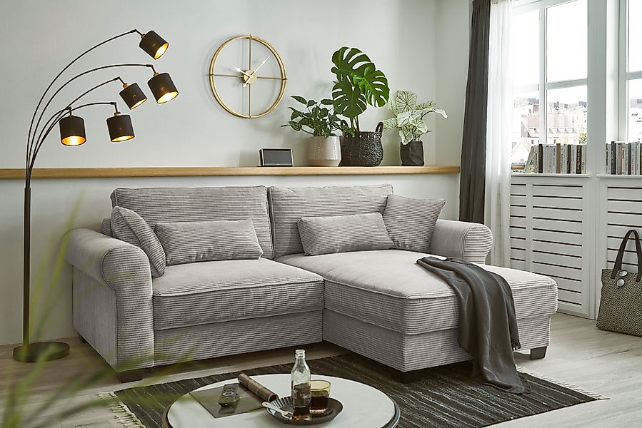 ED EXCITING DESIGN Ecksofa "Angelina L-Form", mit Bettfunktion, Bettkasten günstig online kaufen