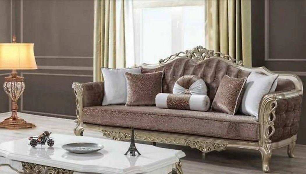 JVmoebel Sofa Sofa Chesterfield Couch 3er Samt Dreisitzer Barock Rokoko Cou günstig online kaufen