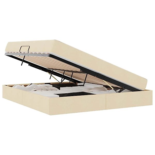 vidaXL Stauraumbett mit Matratze Creme 160 x 200 cm Polyester 3399674 günstig online kaufen