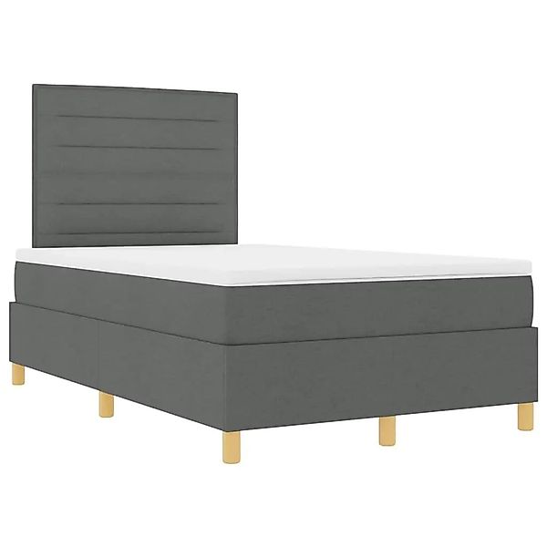 vidaXL LED Boxspringbett mit Matratze Dunkelgrau 120 x 190 cm Stoff 3343006 günstig online kaufen