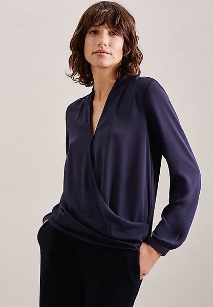 seidensticker Wickelbluse Schwarze Rose Langarm V-Neck günstig online kaufen