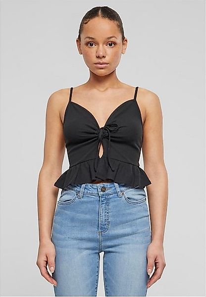 URBAN CLASSICS T-Shirt Ladies Waffle Pique Ruffle Top günstig online kaufen
