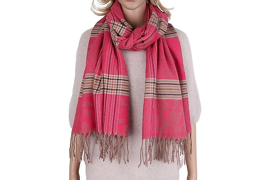 MIRROSI Modeschal weicher und warmer Schal mit Fransen, ca.70x180cm, (Paisl günstig online kaufen