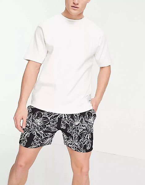 ASOS DESIGN – Schmal geschnittene Jersey-Shorts in Schwarz mit durchgehende günstig online kaufen