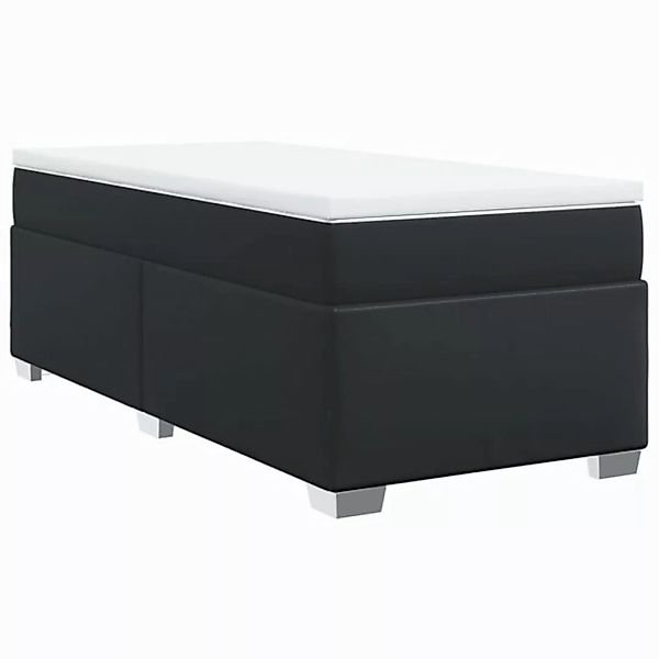 vidaXL Bett Boxspringbett mit Matratze Schwarz 80x200 cm Kunstleder günstig online kaufen