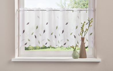 Home affaire Scheibengardine "Blätter" Durchzuglöcher 1 Stk. tlg. mit Stick günstig online kaufen