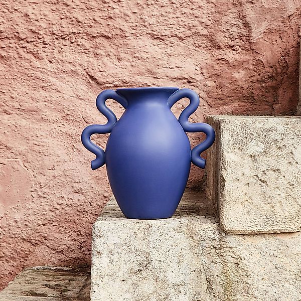 ferm LIVING Vase Verso Table, blau, Höhe 27 cm, Keramik günstig online kaufen