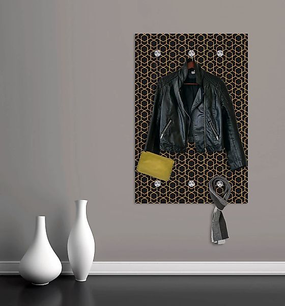 queence Garderobenleiste »Blumenmuster«, mit 6 Haken, 50 x 120 cm günstig online kaufen