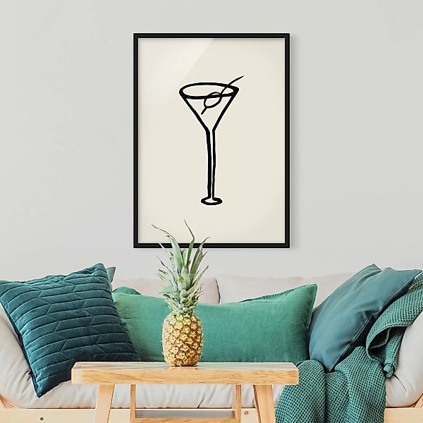 Bild mit Rahmen Martini mit Olive günstig online kaufen