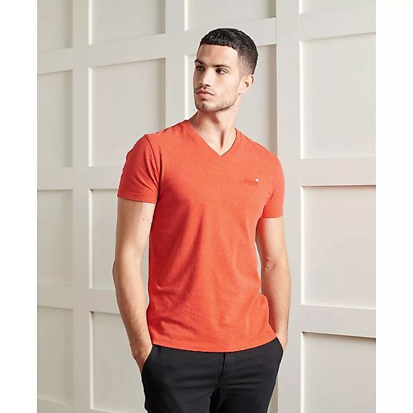 Superdry Orange Label Classic Vee Kurzarm T-shirt M Bright Orange Marl günstig online kaufen