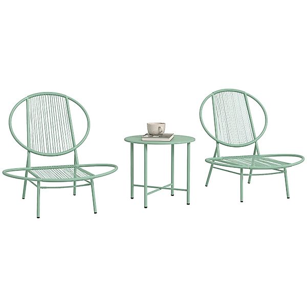 Outsunny Bistro-Set 3-teilig Kunststoff  Stahl 74L x 68B x 78H cm günstig online kaufen