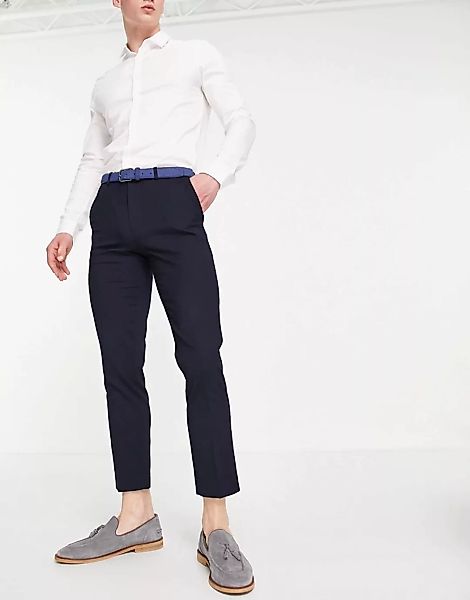 Burton Menswear – Recycled – Eng geschnittene Anzughose in Marineblau günstig online kaufen