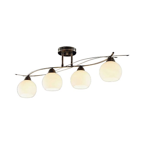 Lindby Deckenlampe Leanda 9620759 Modern in Bronze aus Glas 4-flammig E14 W günstig online kaufen