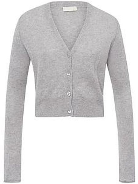 Strickjacke V-Ausschnitt include grau günstig online kaufen