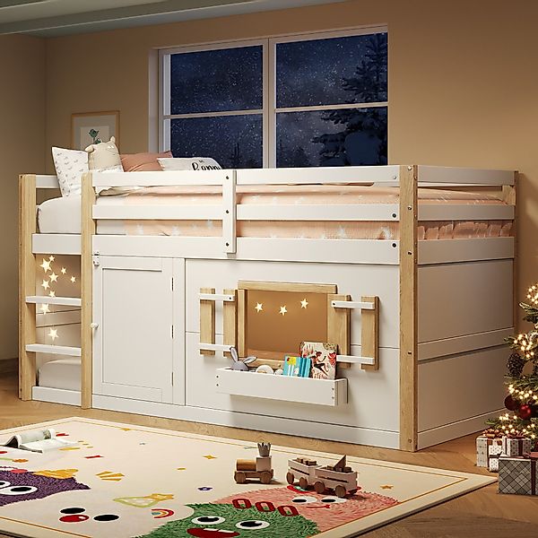 Odikalo Kinderbett 90x200 Etagenbett mit Stauraum günstig online kaufen