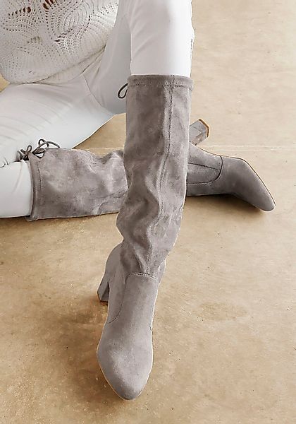 LASCANA Schlupfstiefel Schlupfboots, Slouchy Boots, Slip-On, Stretch & Bloc günstig online kaufen