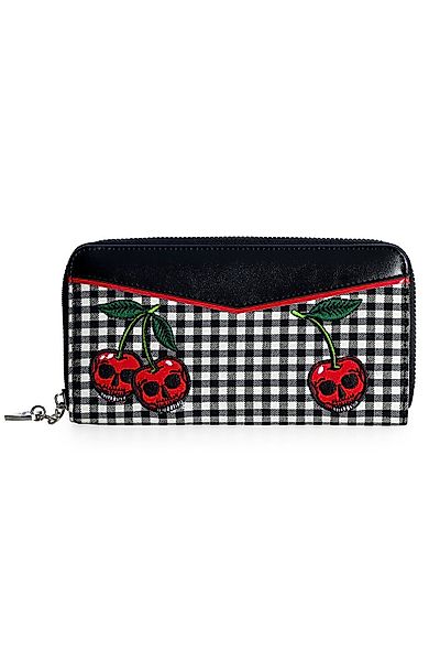 Banned Geldbörse Rockabilly Cherry, Bestickte Totenkopf günstig online kaufen