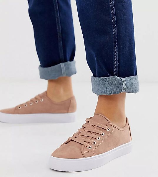 ASOS DESIGN – Dusty – Sneaker zum Schnüren in warmen Beige-Neutral günstig online kaufen